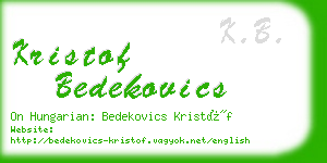 kristof bedekovics business card